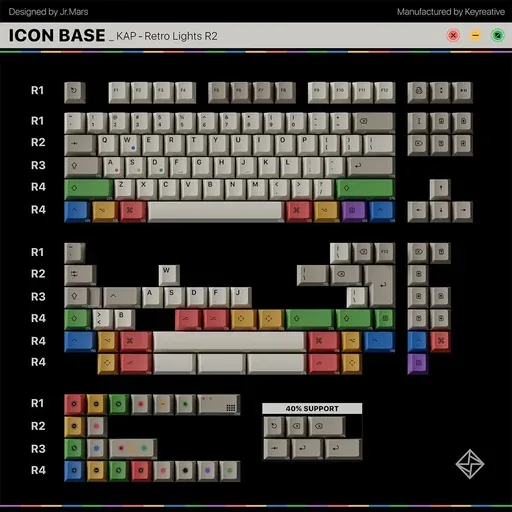 KAP Retro Lights R2 Keycaps thumbnail 5