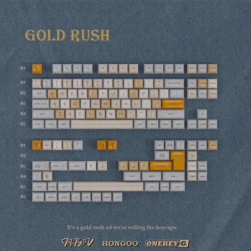 JTK HSA Profile Gold Rush ABS keycaps
